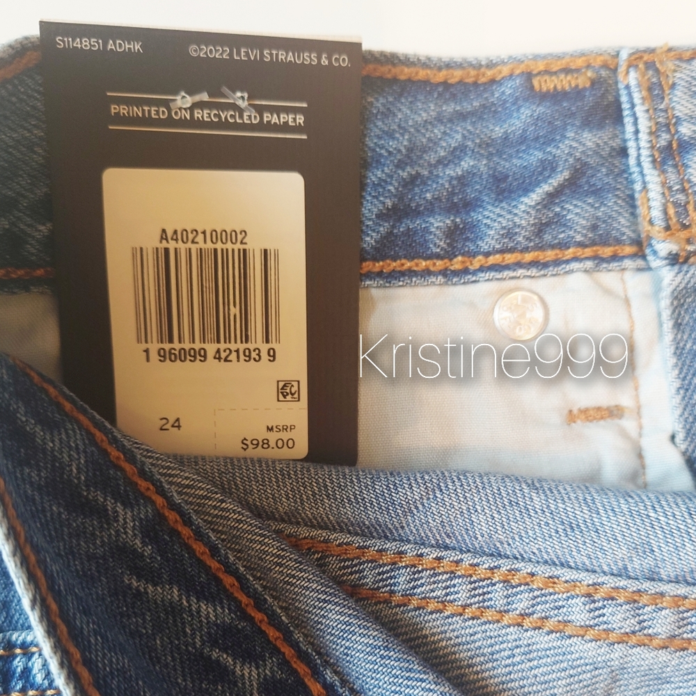 Levi's Premium ICONIC Long Denim Skirt Indigo Medium Wash sz 24 25 26 27 28 29 - Picture 9 of 10